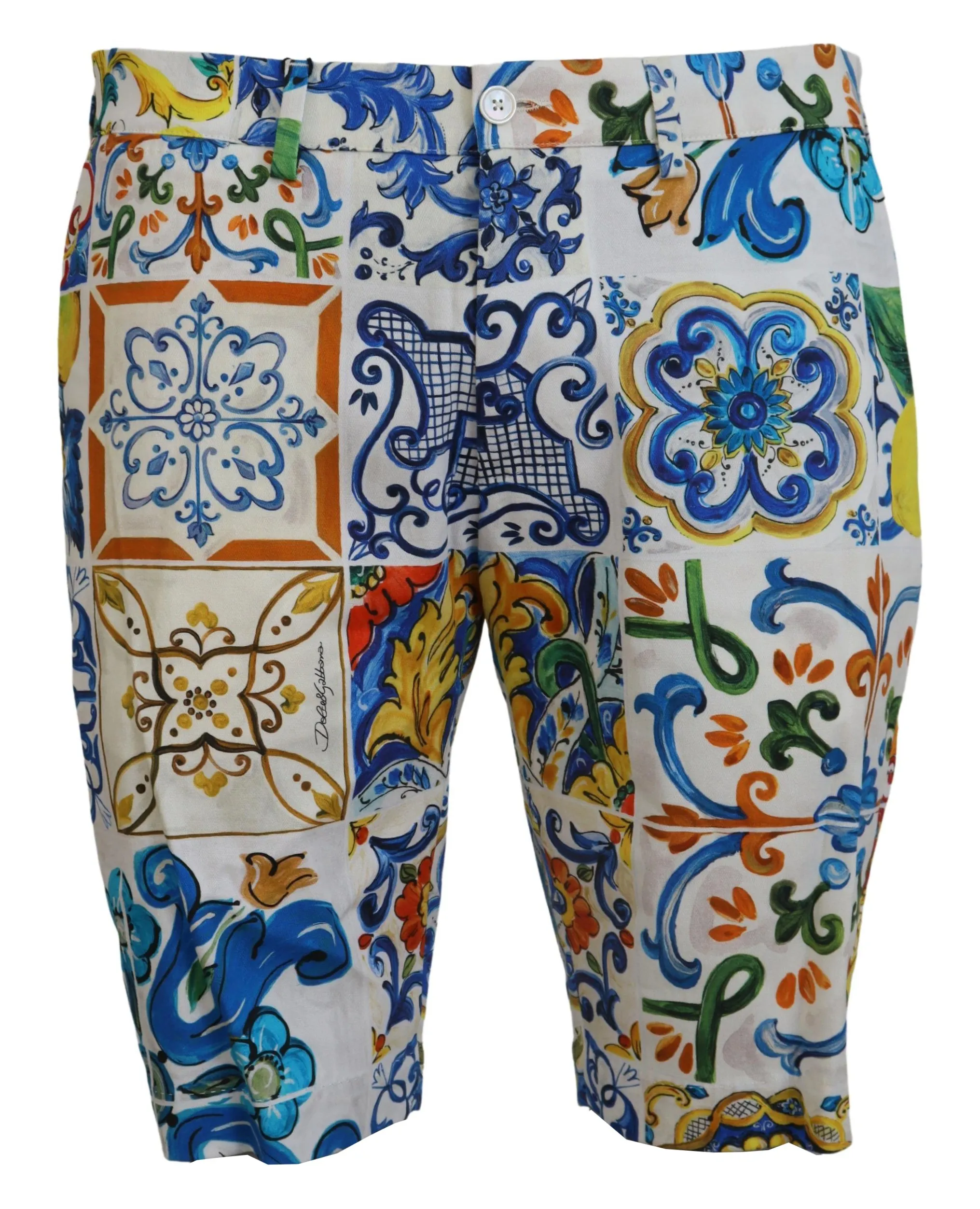 Dolce & Gabbana Men's Majolica Print Casual Chinos Shorts