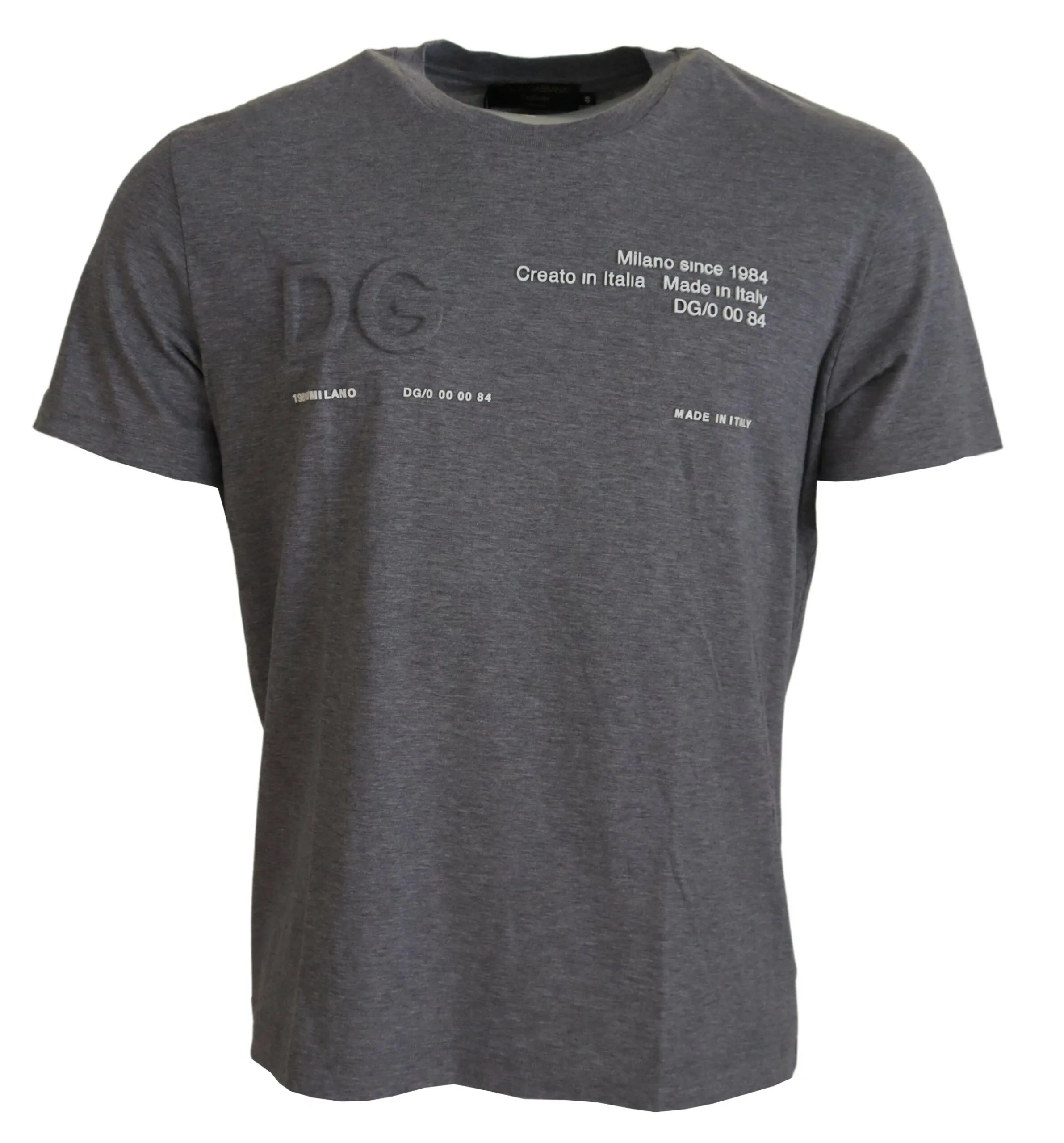 Dolce & Gabbana Men's Elegant Gray Crewneck Cotton T-Shirt