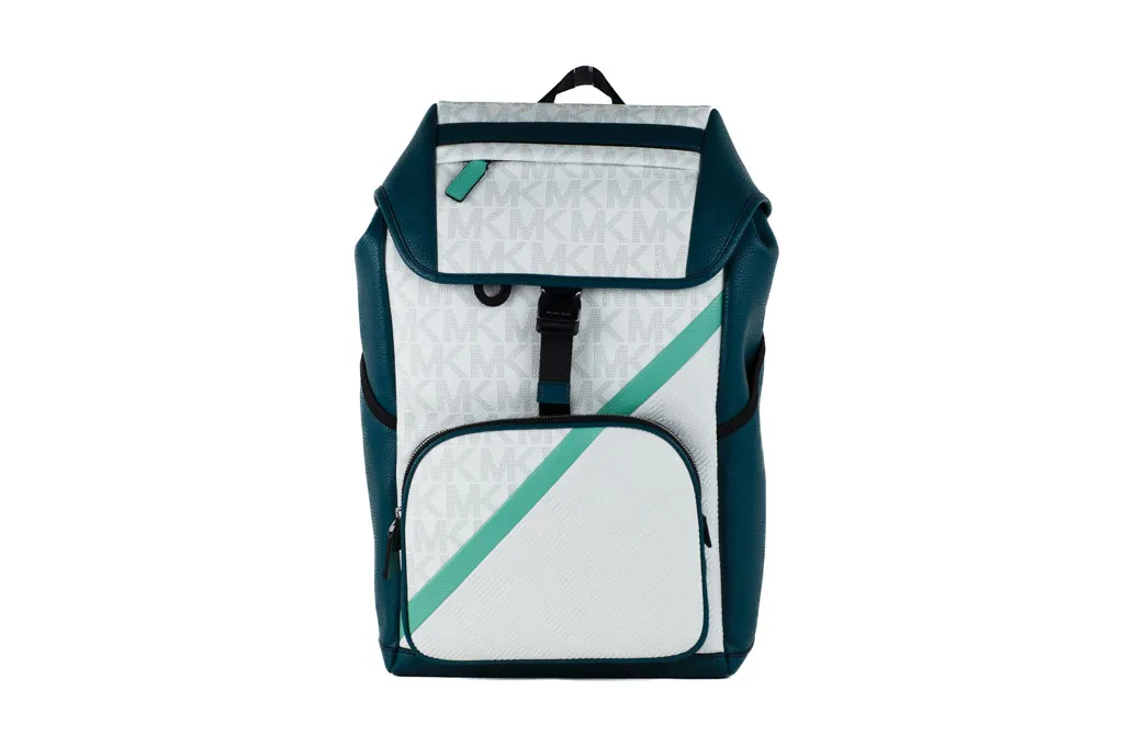 Michael Kors Women's Signature Cooper Sport Flap Lagoon Large Backpack Bookbag Bag