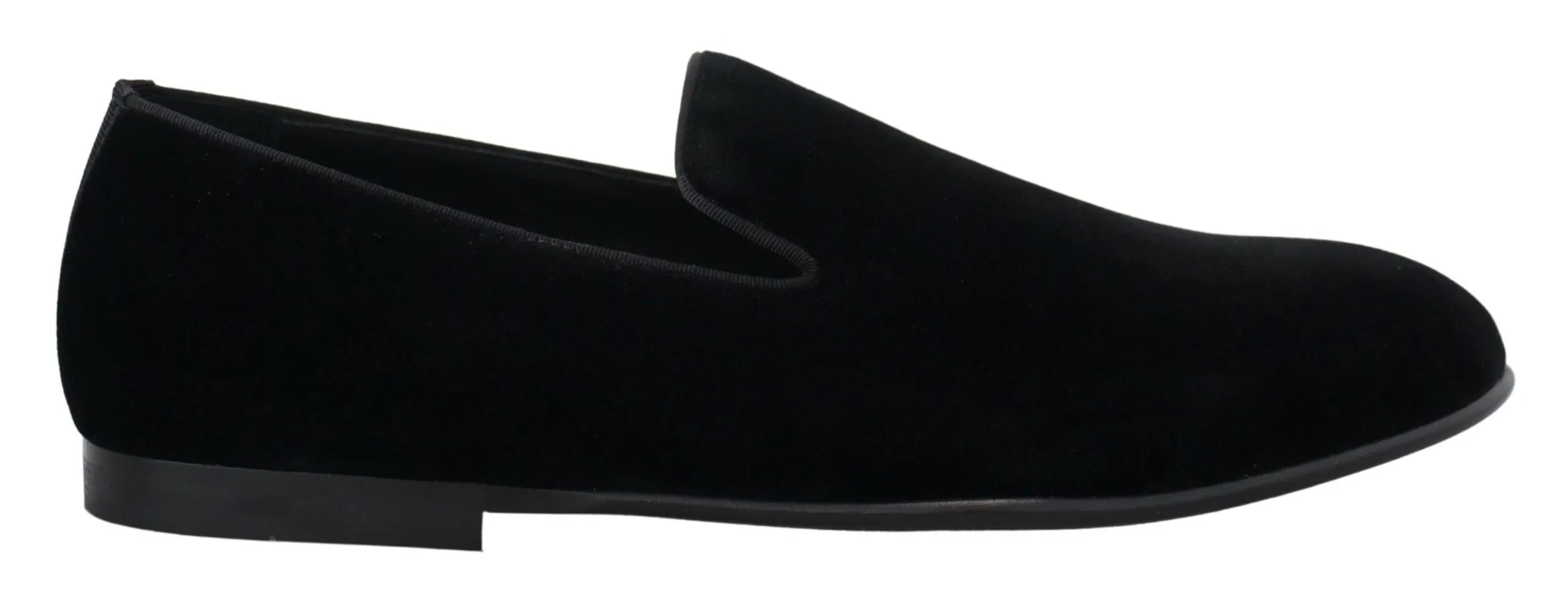 Dolce & Gabbana Men's Elegant Black Slipper Loafers for Formal Occasions