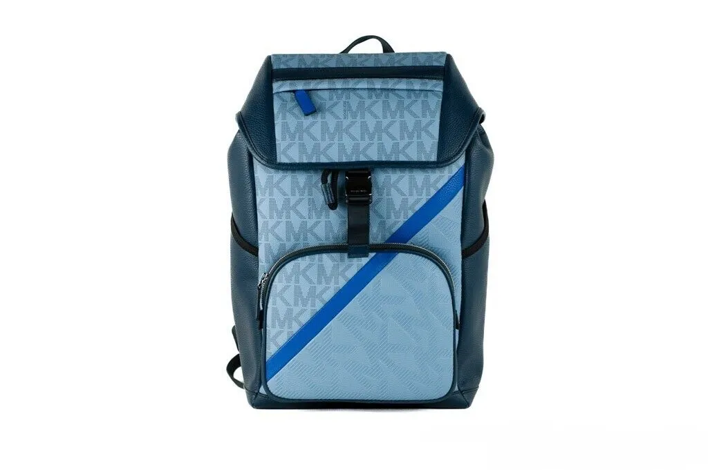 Michael Kors Women's Signature Cooper Sport Flap Chambray Large Backpack Bookbag Bag