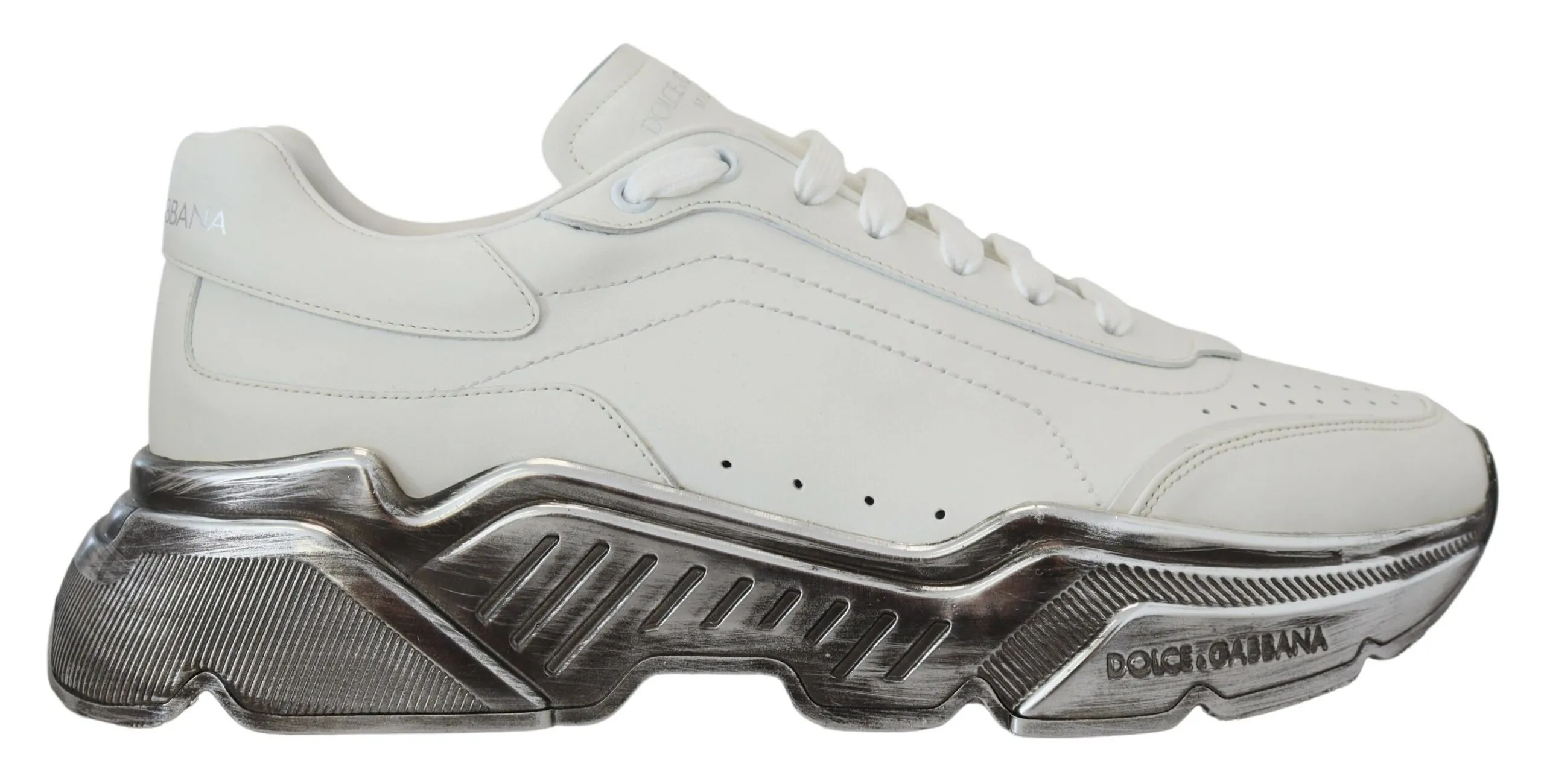 Dolce & Gabbana Men's Daymaster White Leather Casual Sneakers