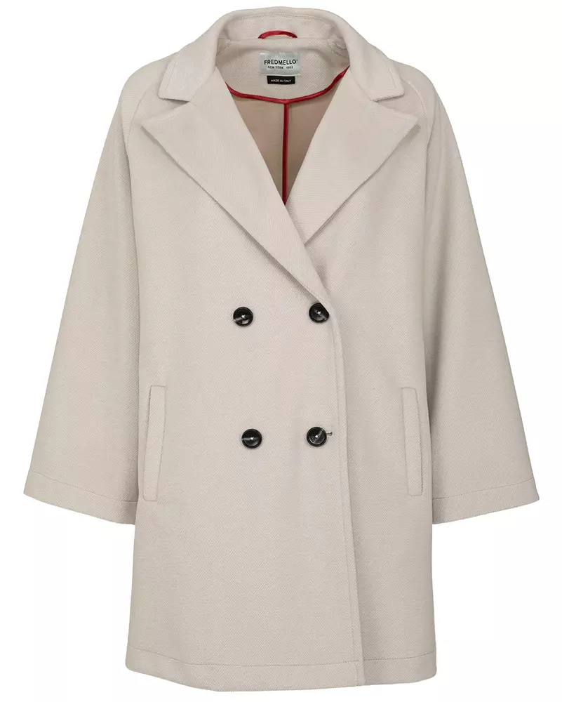 Fred Mello Women's Chic White Double-Breasted Coat