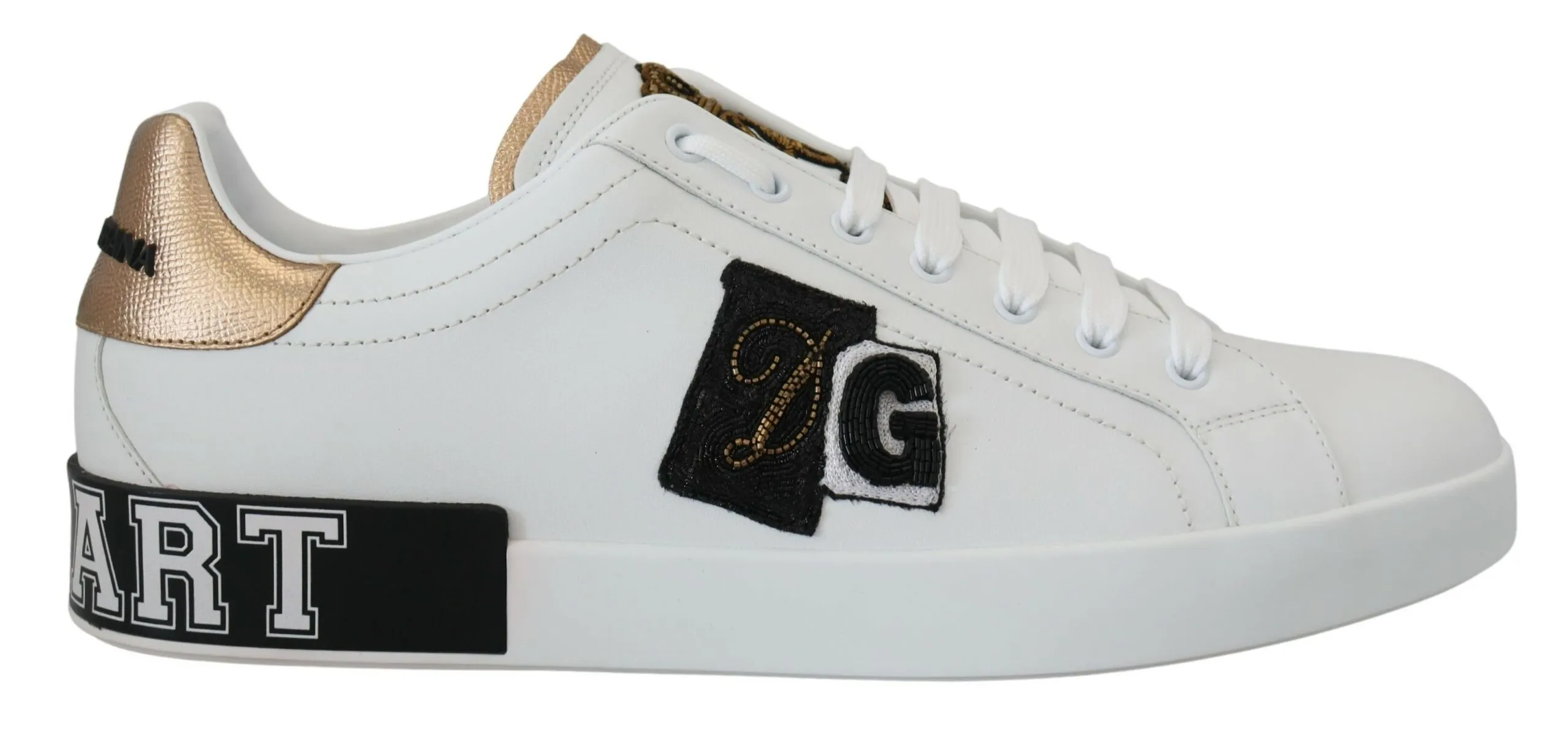 Dolce & Gabbana Men's Regal Gold-Accent Leather Sneakers