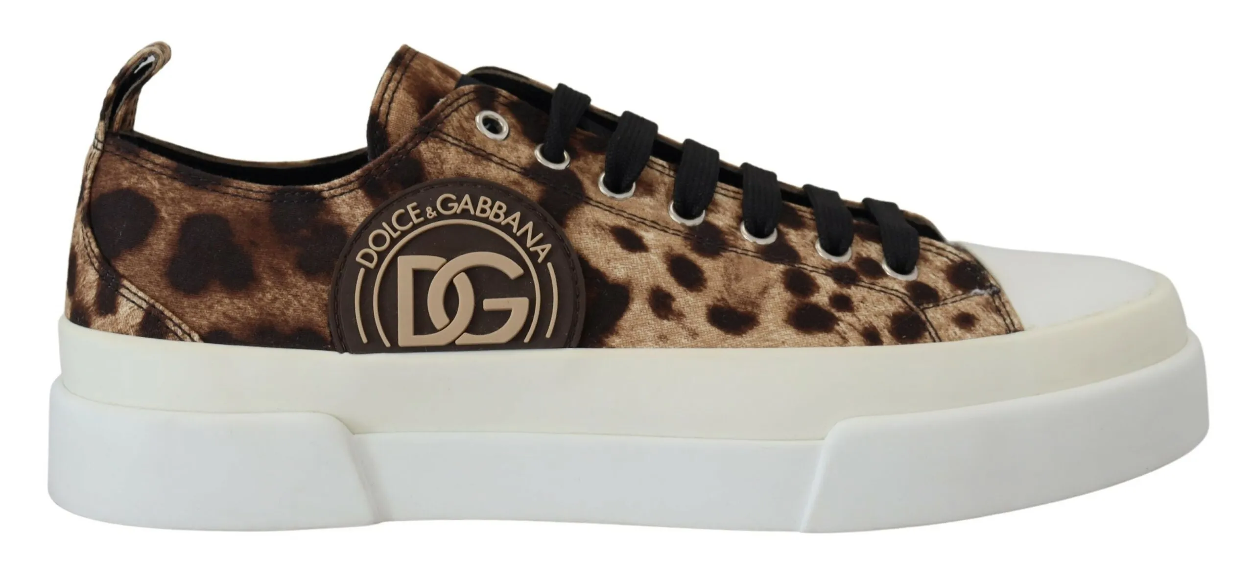 Dolce & Gabbana Men's Sleek Leopard Pattern Low Top Sneakers