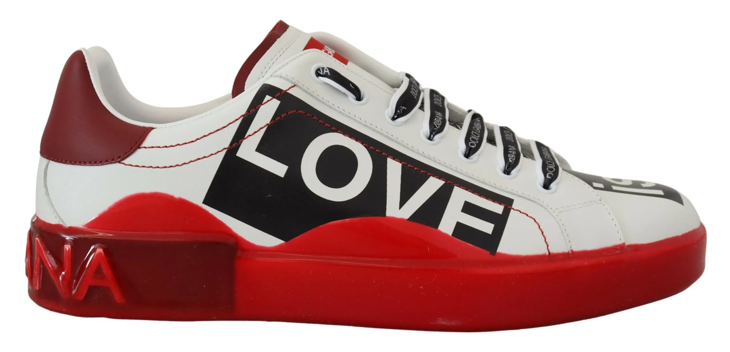 Dolce & Gabbana Men's Exclusive Red & White Love Motif Sneakers