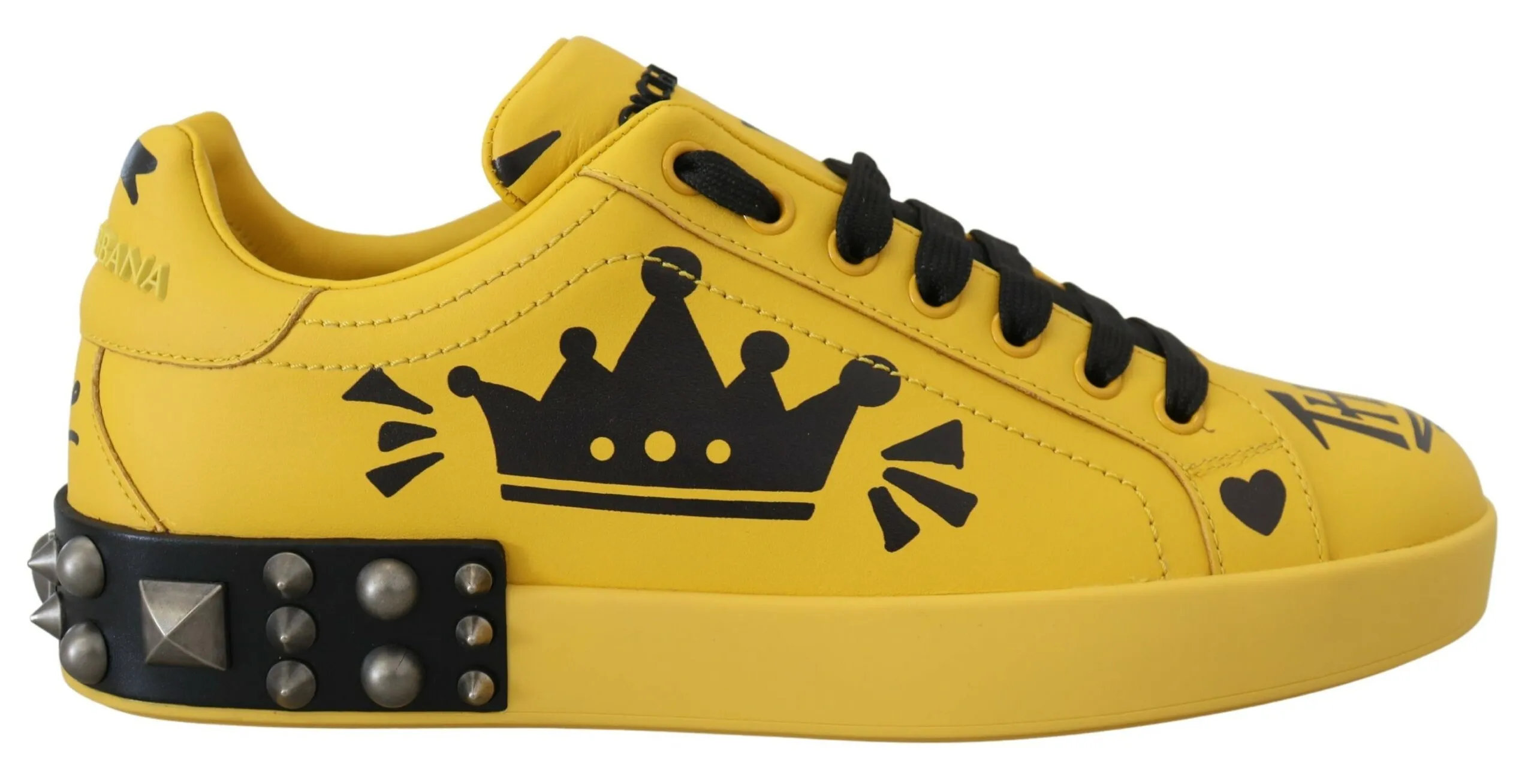 Dolce & Gabbana Men's Exquisite Yellow Leather Casual Sneakers