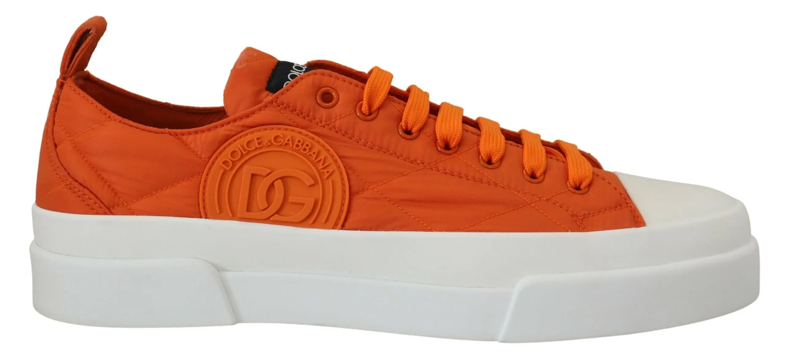 Dolce & Gabbana Men's Orange Low Top Designer Sneakers