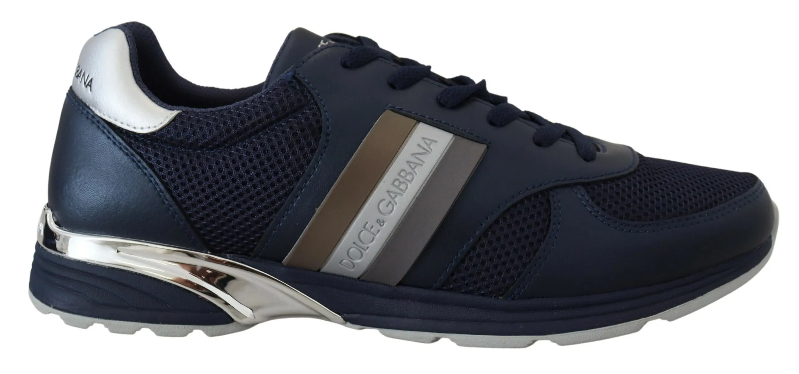 Dolce & Gabbana Men's Elegant Blue Low Top Leather Sneakers