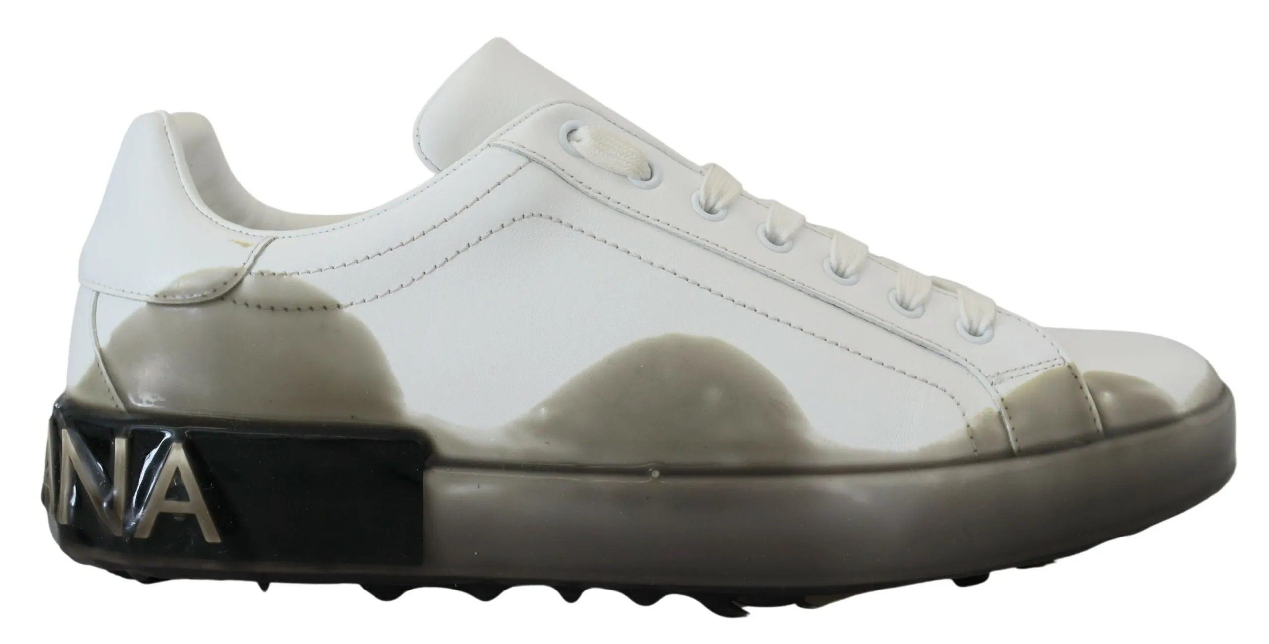 Dolce & Gabbana Men's Elegant White Low Top Leather Sneakers