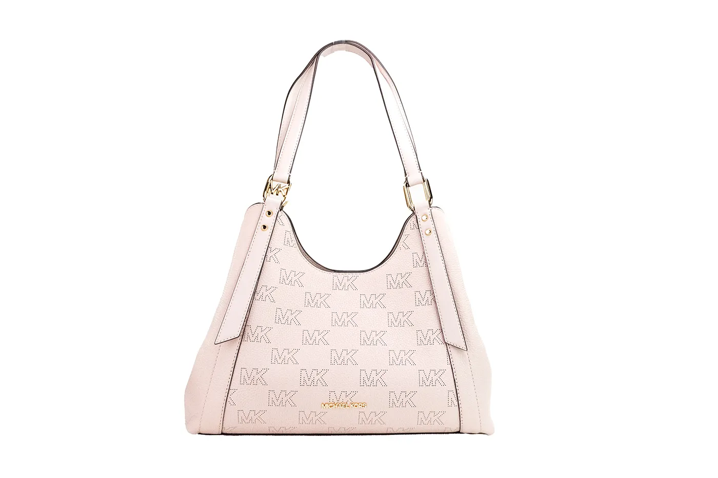 Michael Kors Women's Arlo Large Powder Blush Leather Zip Shoulder Bag Satchel Purse