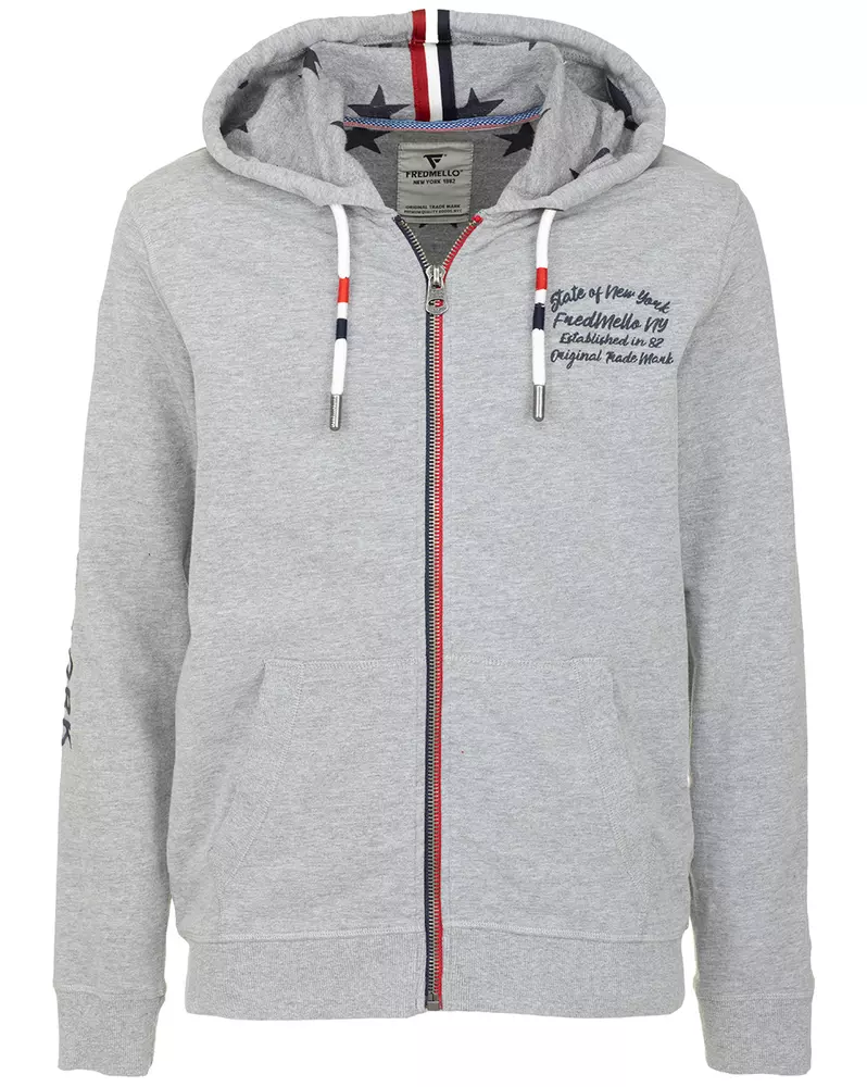 Fred Mello Men's Elegant Gray Cotton Blend Sweatshirt