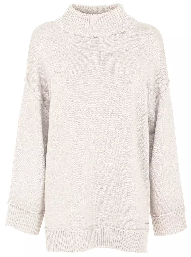 Imperfect Women's Elegant Winter White Turtleneck Sweater