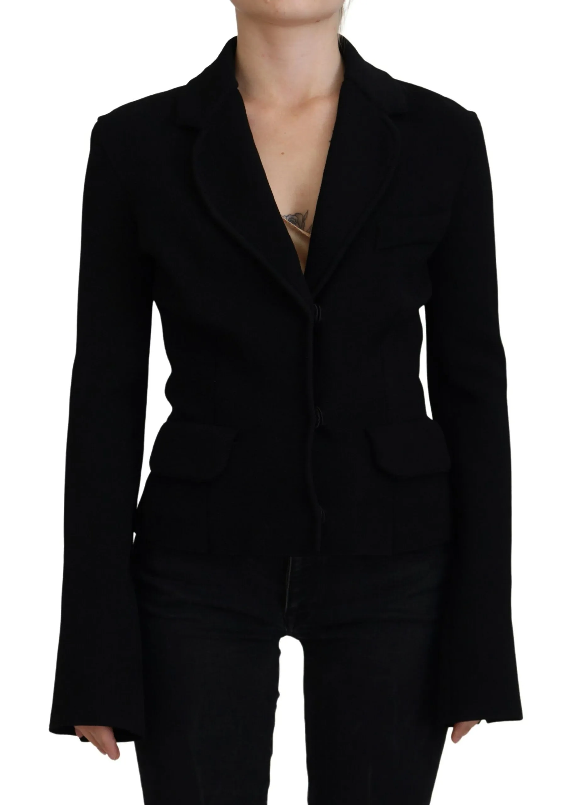 Dolce & Gabbana Women's Elegant Black Long Sleeve Jacket