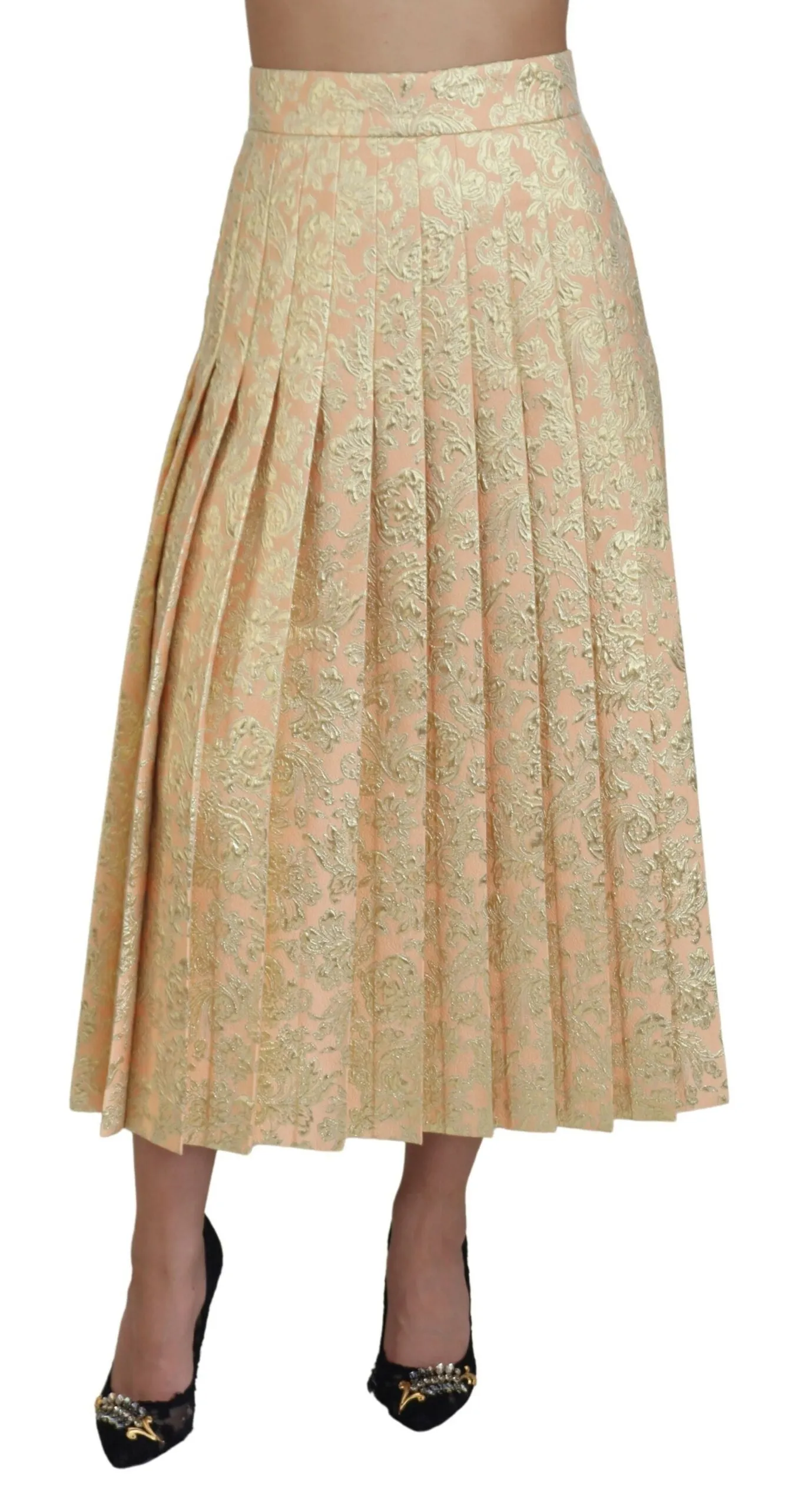 Dolce & Gabbana Women's Elegant High Waist Pleated Midi Skirt