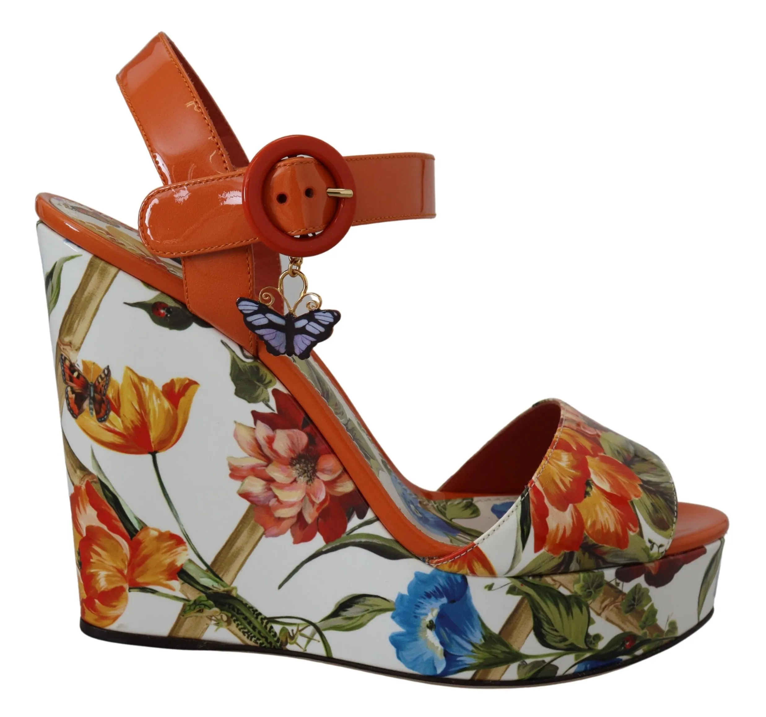 Dolce & Gabbana Women's Multicolor Floral Print Wedge Sandals