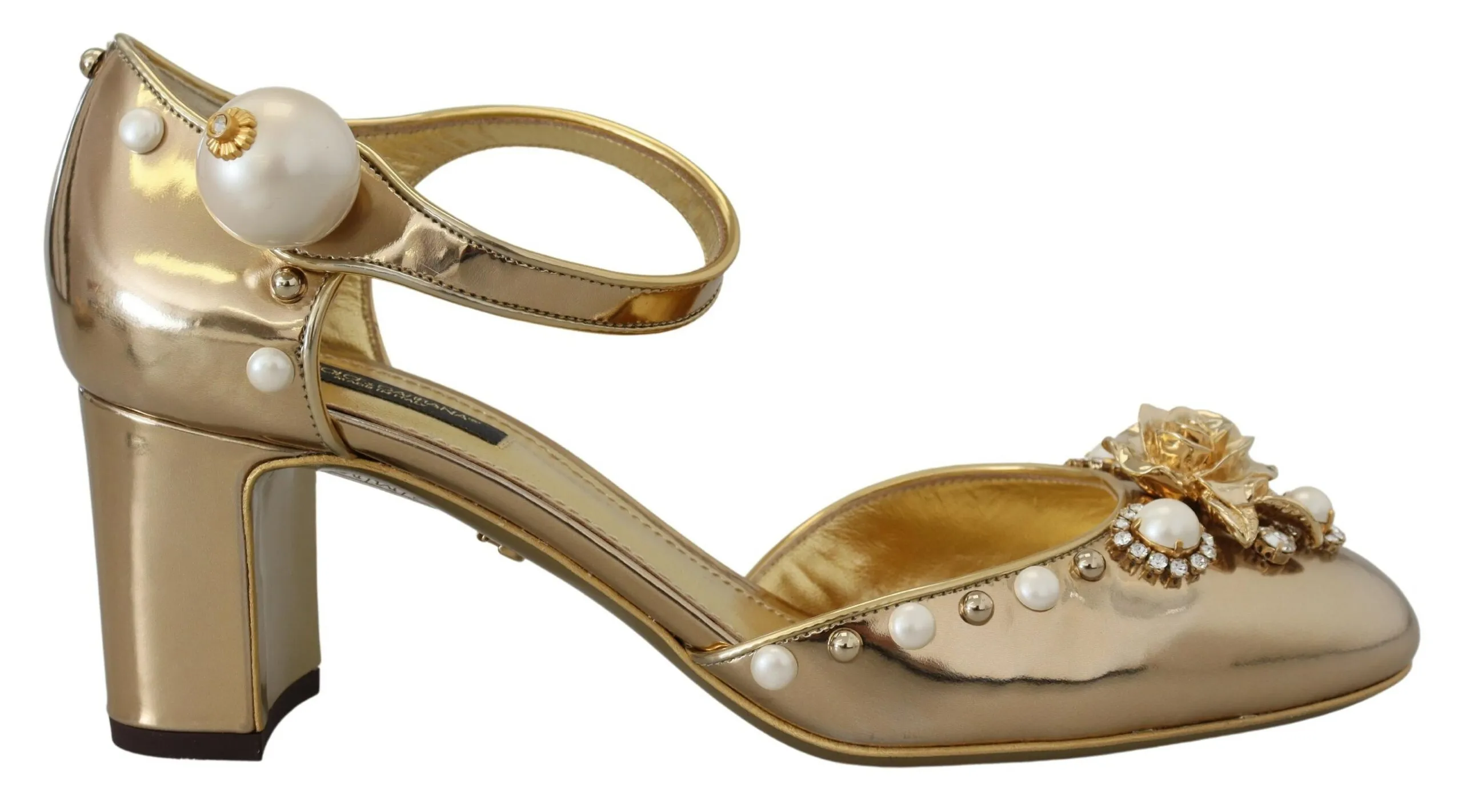 Dolce & Gabbana Women's Elegant Gold Slingback Toe Sandals