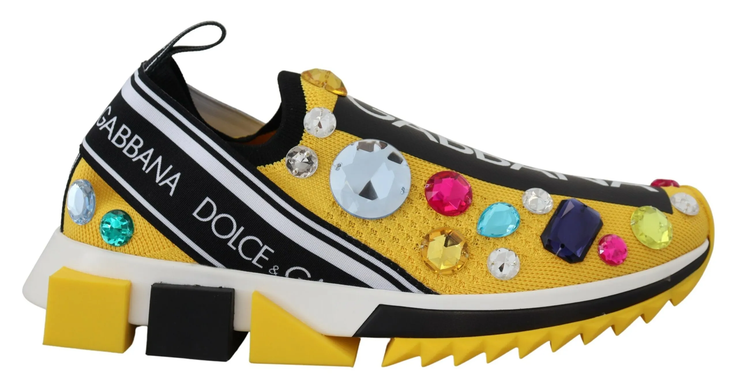 Dolce & Gabbana Women's Exquisite Yellow Techno Fabric Sneakers