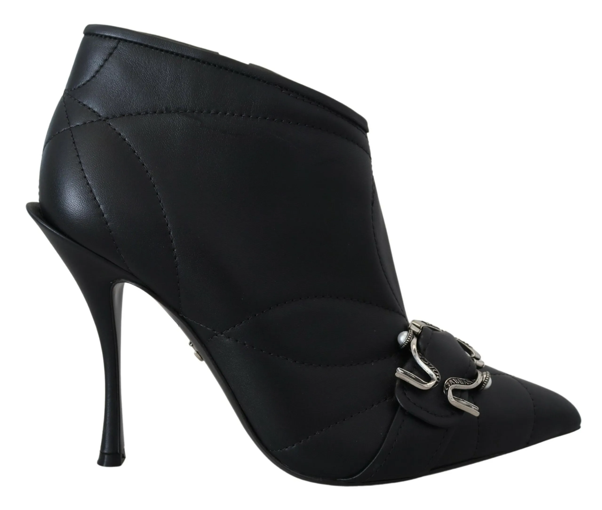 Dolce & Gabbana Women's Elegant Black Quilted Leather Booties