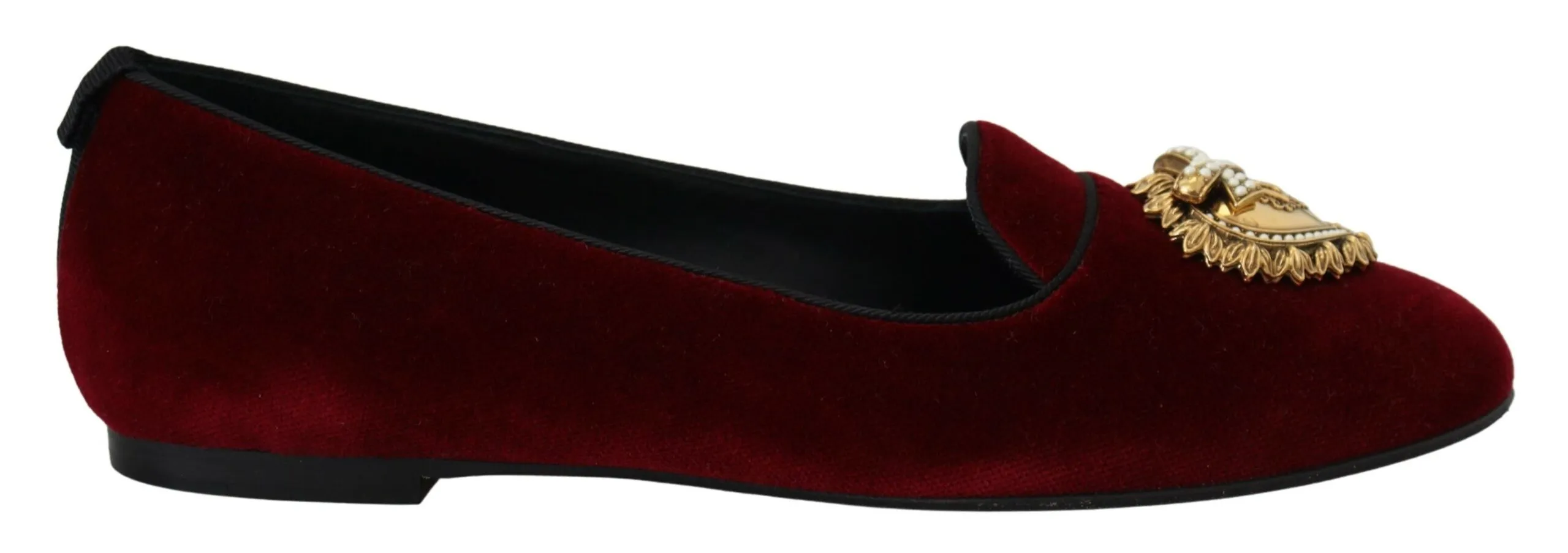 Dolce & Gabbana Women's Bordeaux Velvet Devotion Loafers