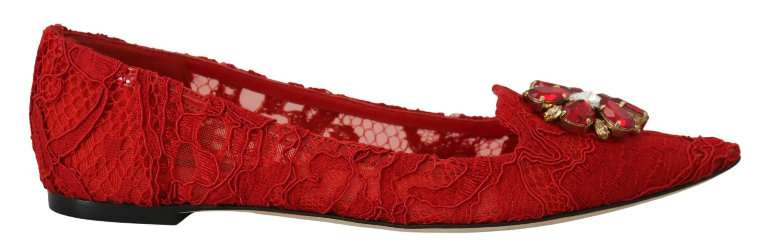 Dolce & Gabbana Women's Red Crystal-Embellished Flats