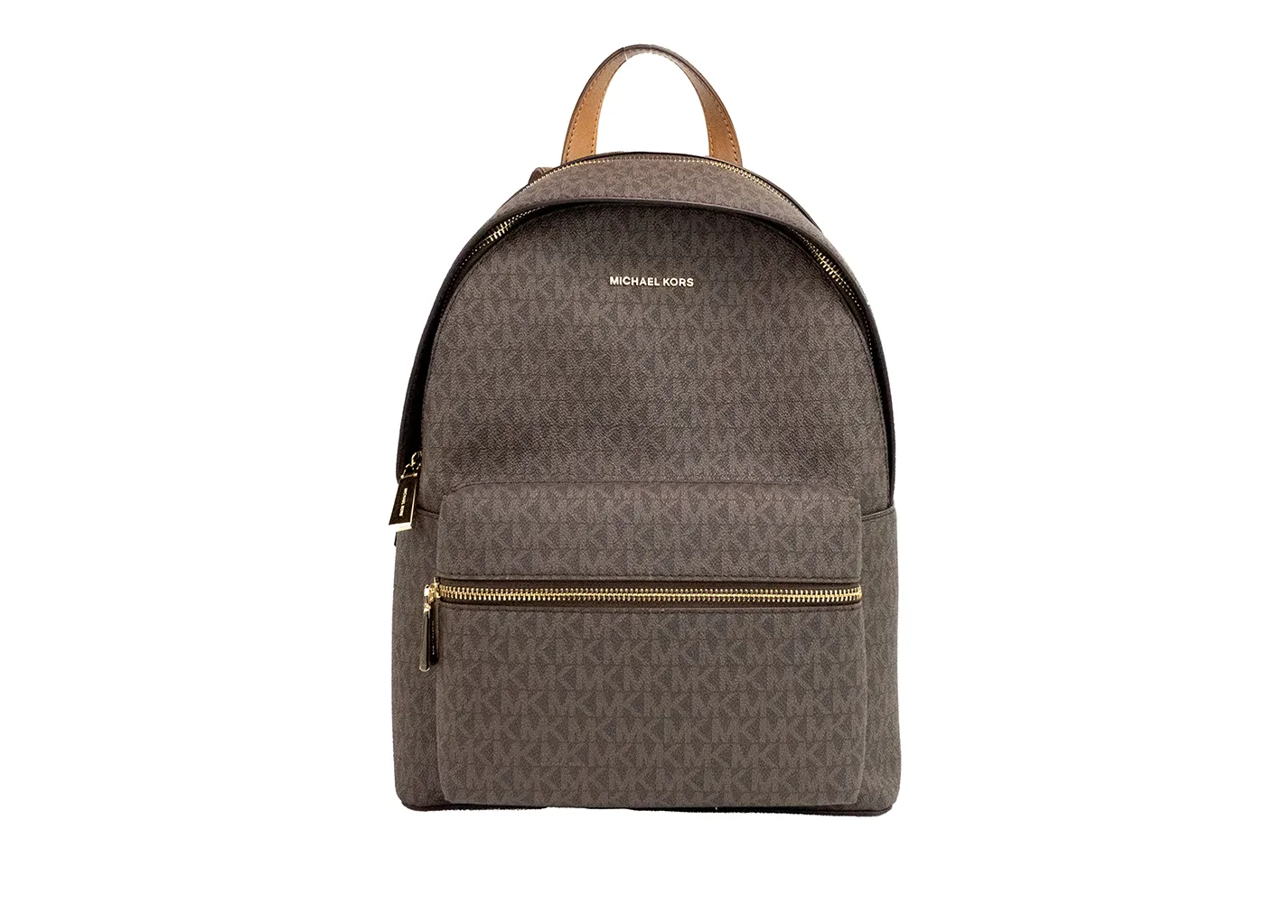 Michael Kors Women's Sally Medium Brown Signature PVC 2-in-1 Tablet Case Backpack Bag