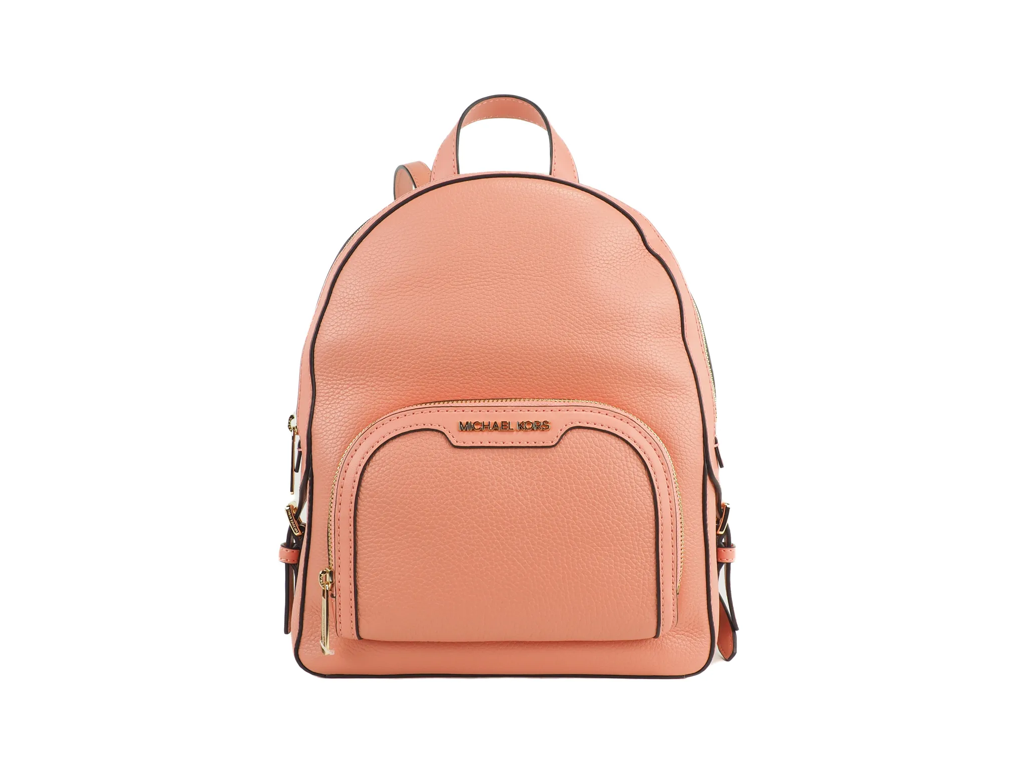 Michael Kors Women's Jaycee Medium Sherbert Pebbled Leather Zip Pocket Backpack Bookbag
