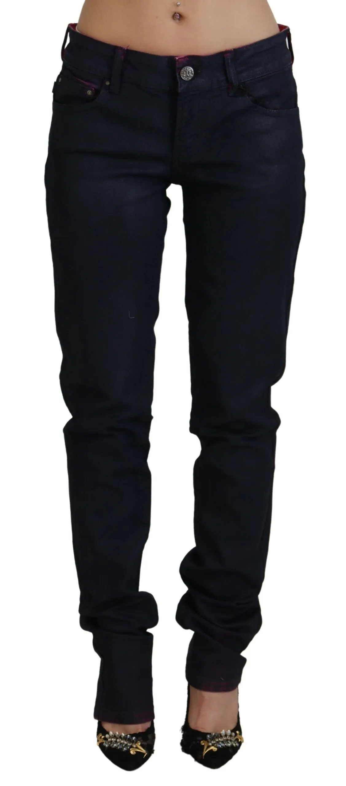 Just Cavalli Women's Sleek Black Low Waist Denim Pants