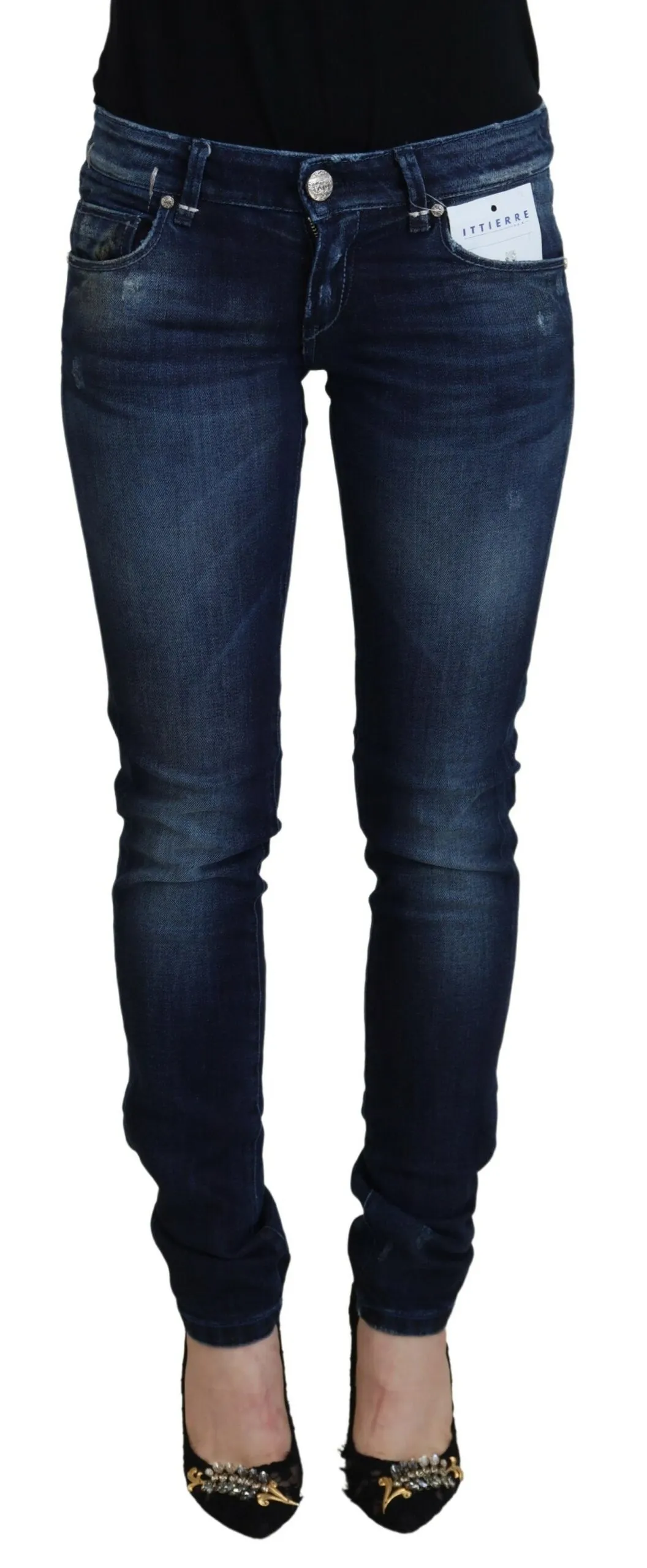 Acht Women's Chic Skinny Low Waist Denim Pants