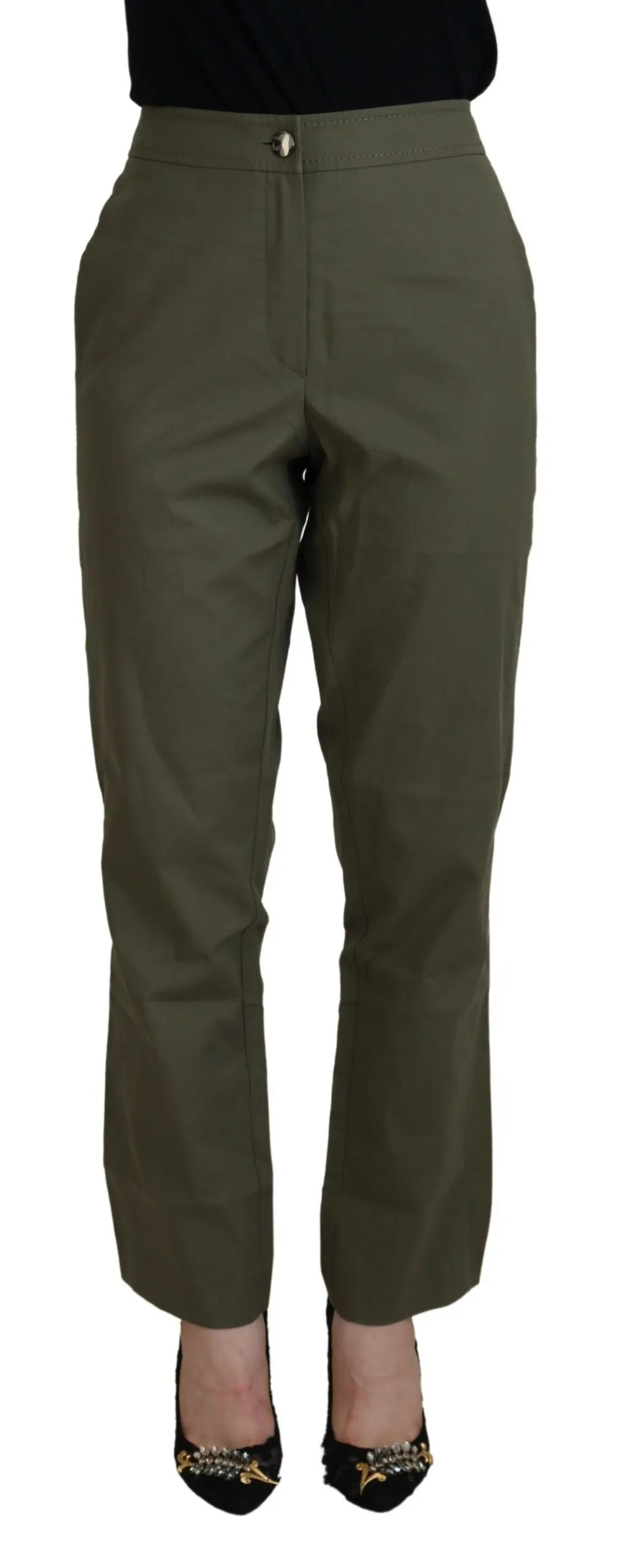 LAUREL Women's Elegant Tapered Green Pants - Chic Everyday Wear