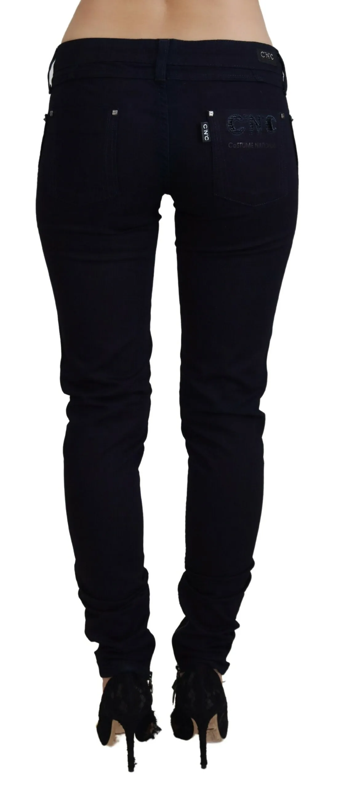 Costume National Women's Chic Black Low Waist Denim Skinny Jeans