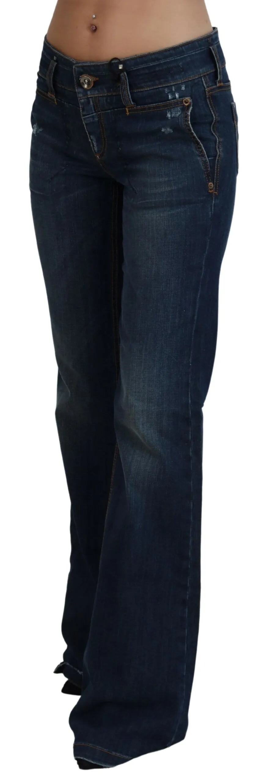 Costume National Women's Chic Flared Low Waist Denim Jeans