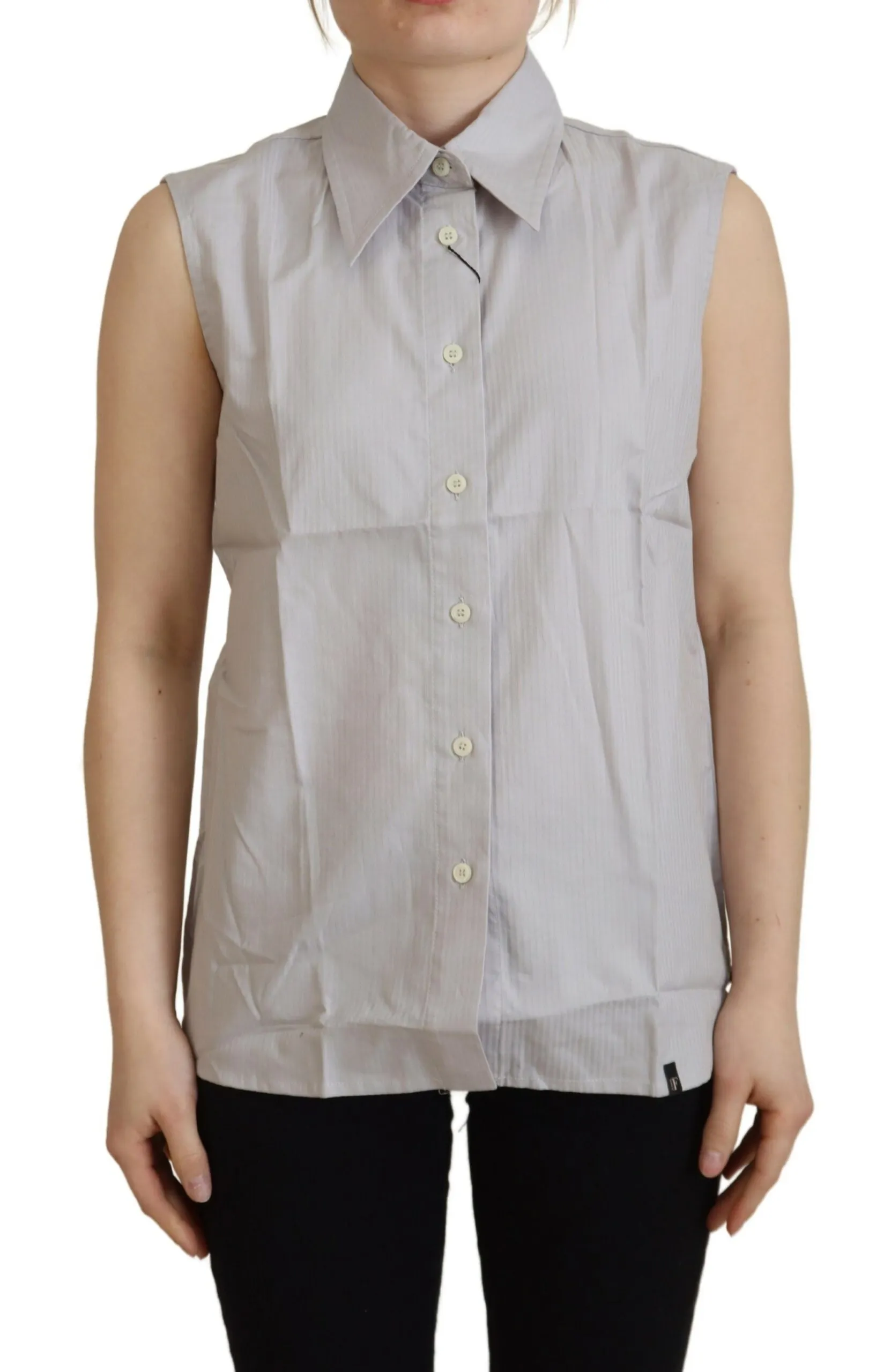 Ferre Women's Elegant Sleeveless Cotton Polo Top