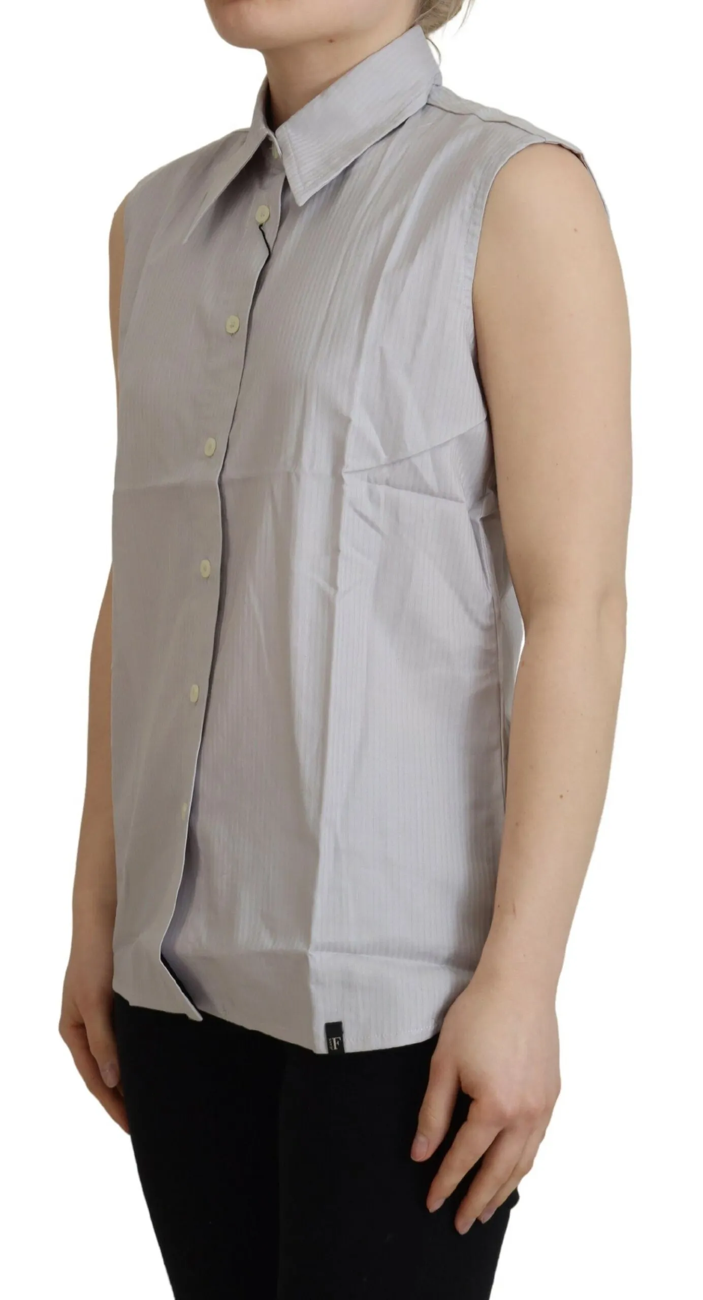 Ferre Women's Elegant Sleeveless Cotton Polo Top