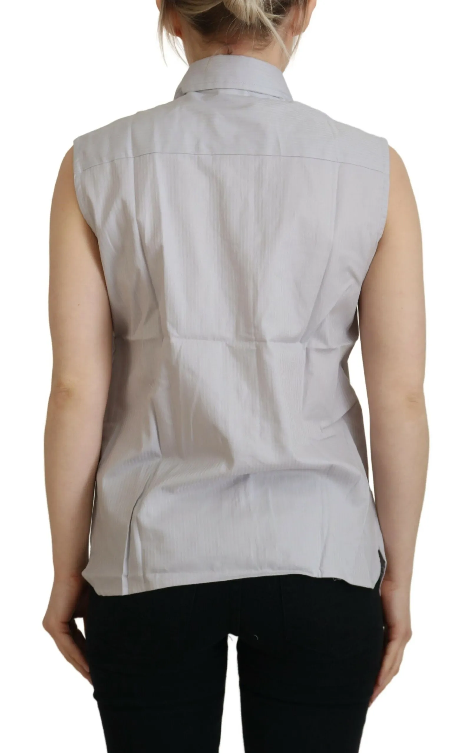 Ferre Women's Elegant Sleeveless Cotton Polo Top
