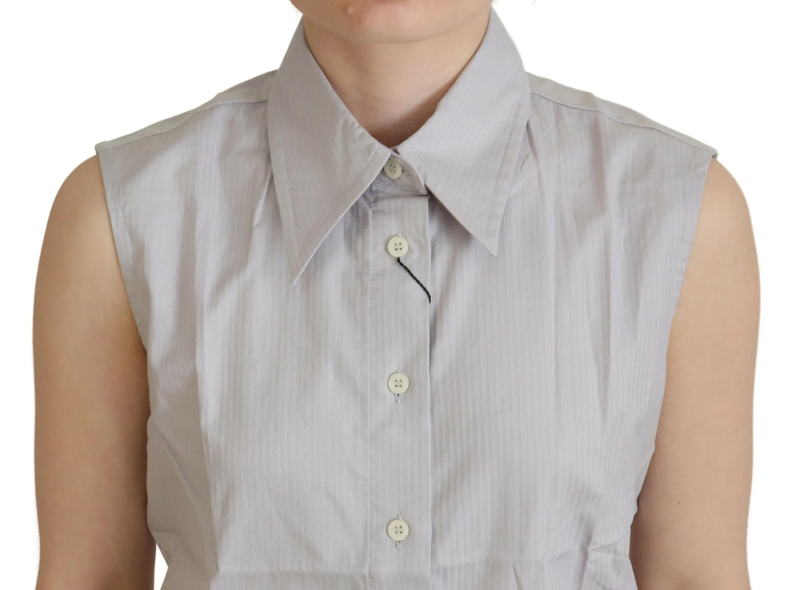 Ferre Women's Elegant Sleeveless Cotton Polo Top