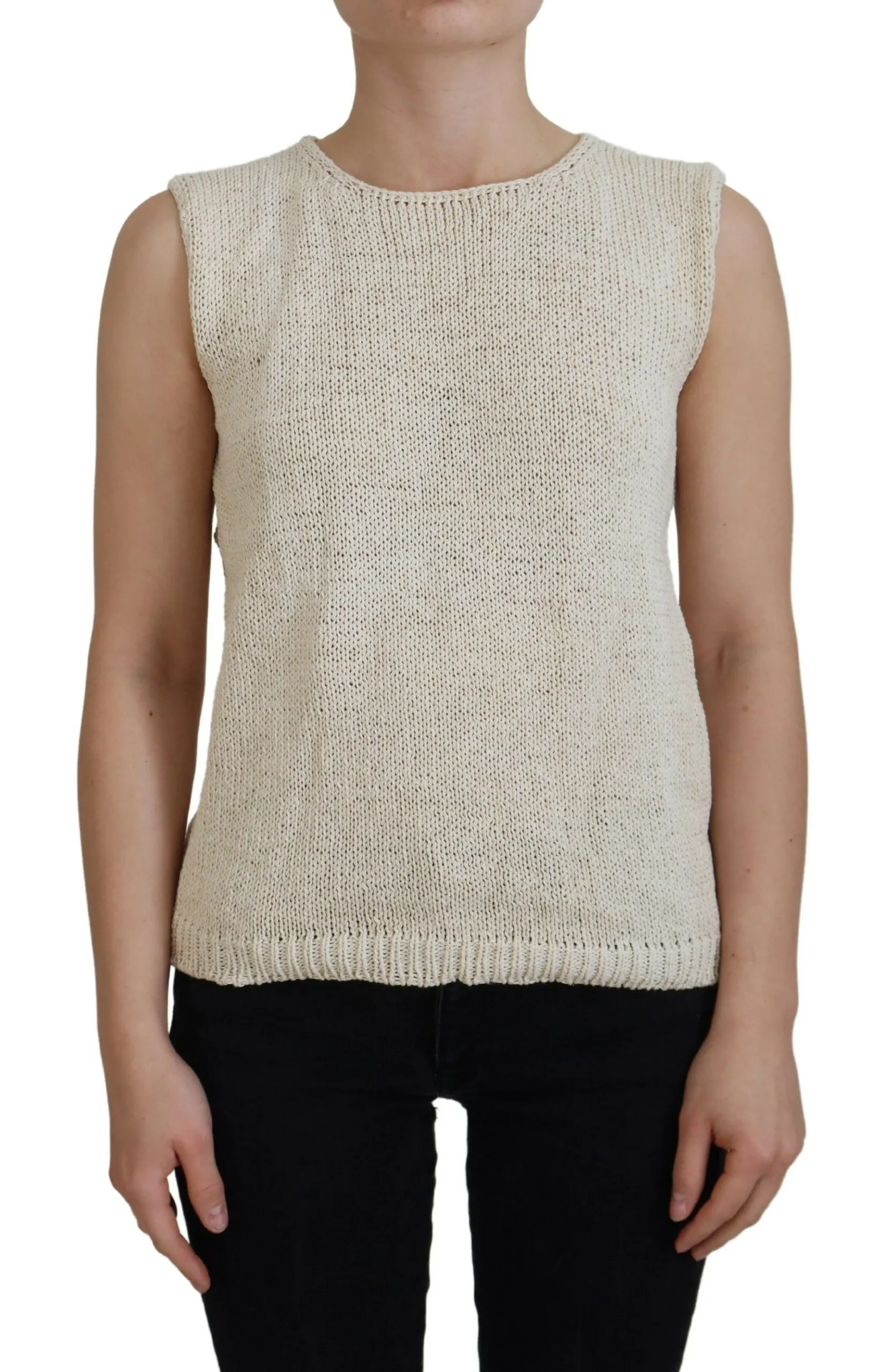 PINK MEMORIES Women's Chic Beige Sleeveless Tank Top