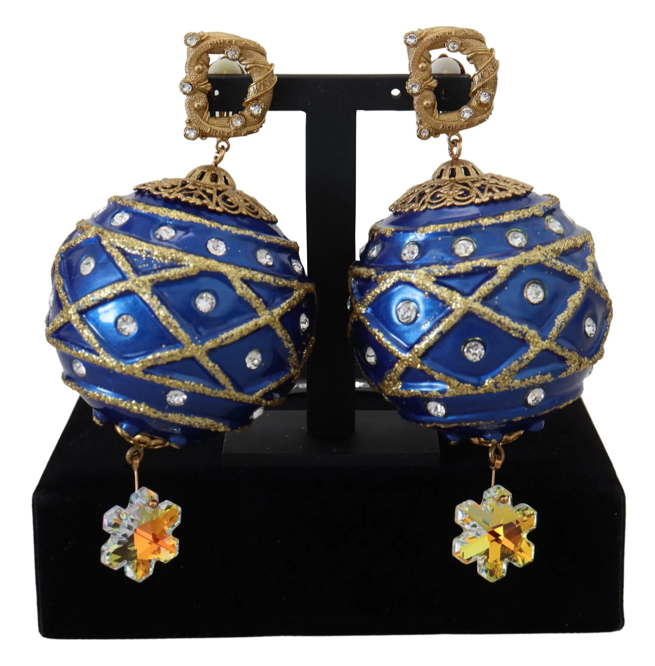 Dolce & Gabbana Women's Elegant Dangling Crystal Christmas Ball Earrings