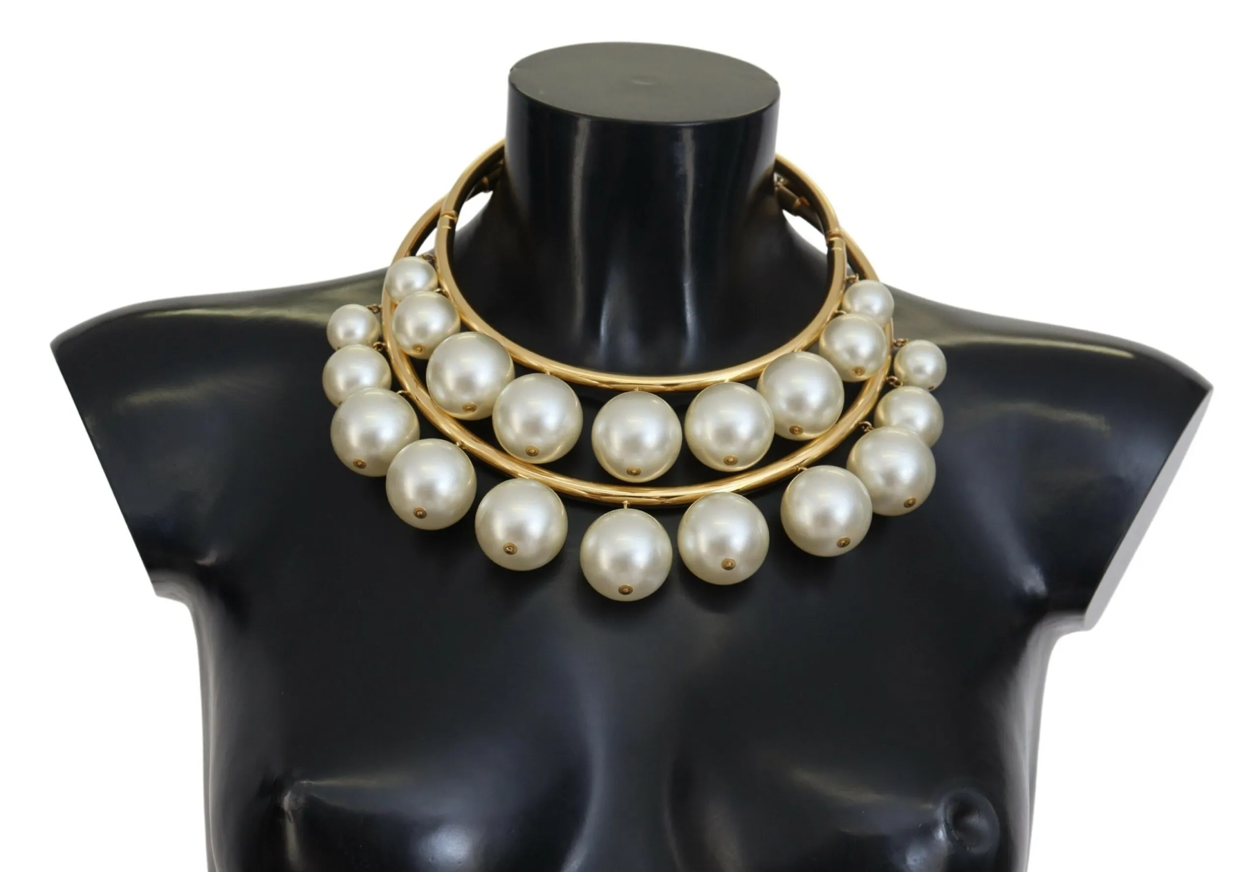 Dolce & Gabbana Women's Elegant Faux Pearl Embellished Gold Choker