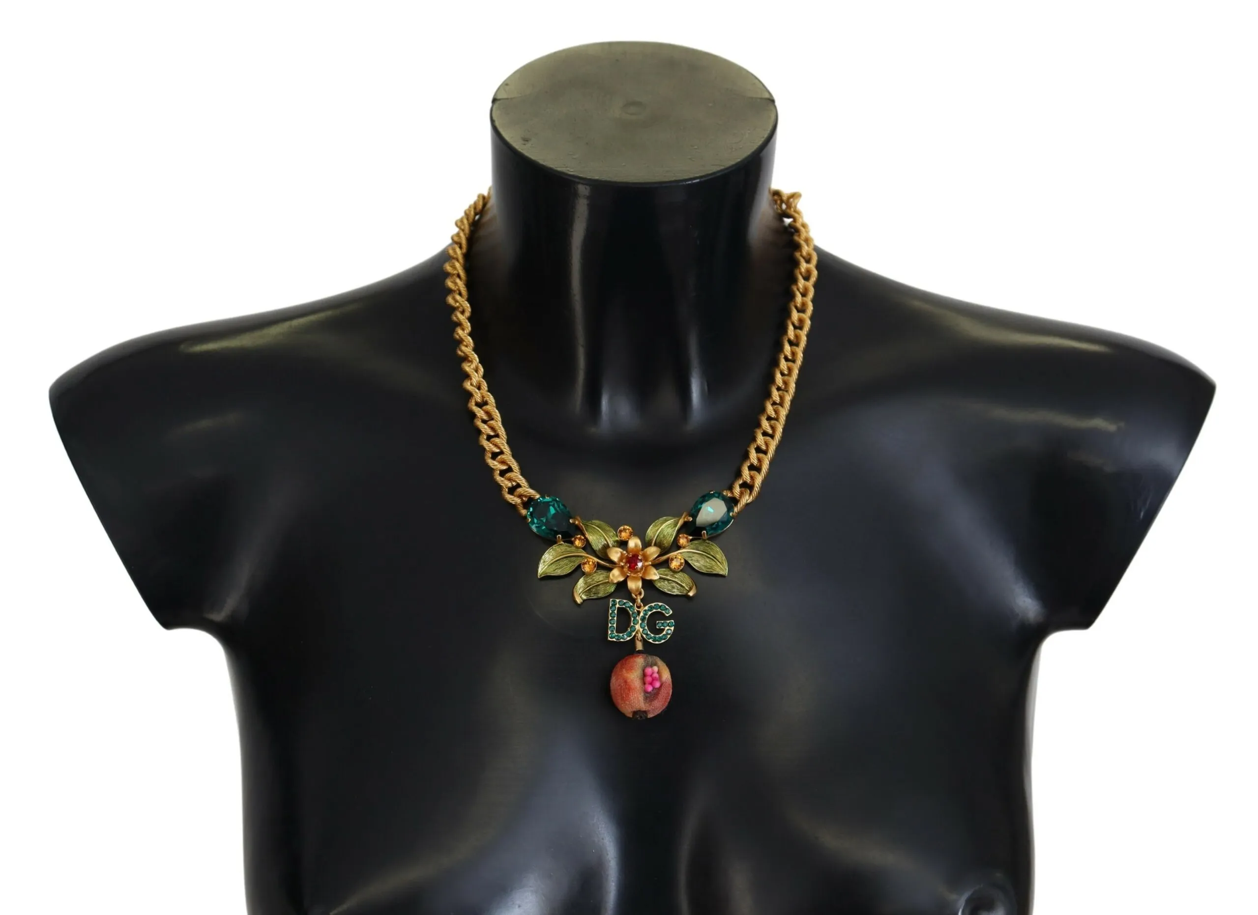 Dolce & Gabbana Women's Elegant Gold-Tone Floral Fruit Necklace