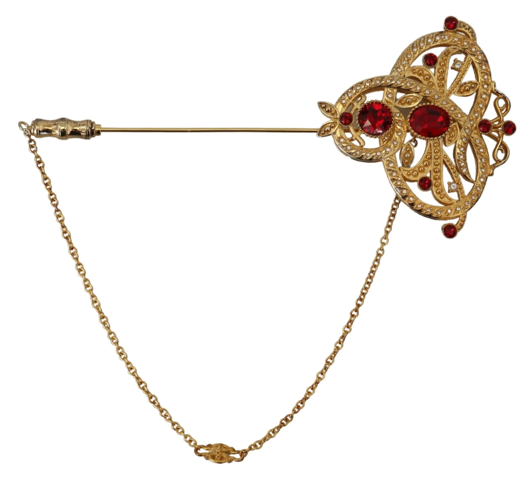 Dolce & Gabbana Women's Elegant Gold-Tone Silver Brooch Pin