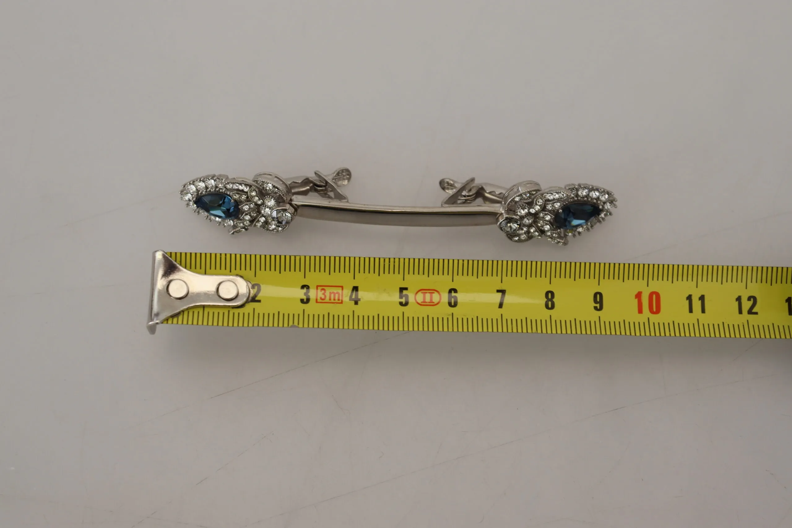 Dolce & Gabbana Men's Elegant Silver Glass Brooch Pin