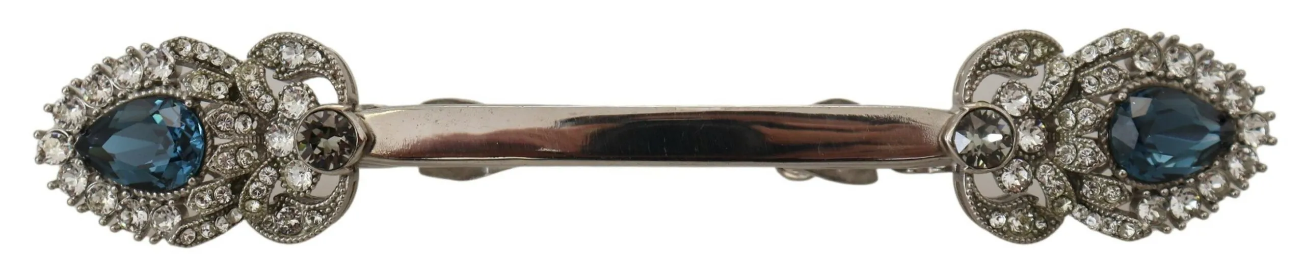 Dolce & Gabbana Men's Elegant Silver Glass Brooch Pin