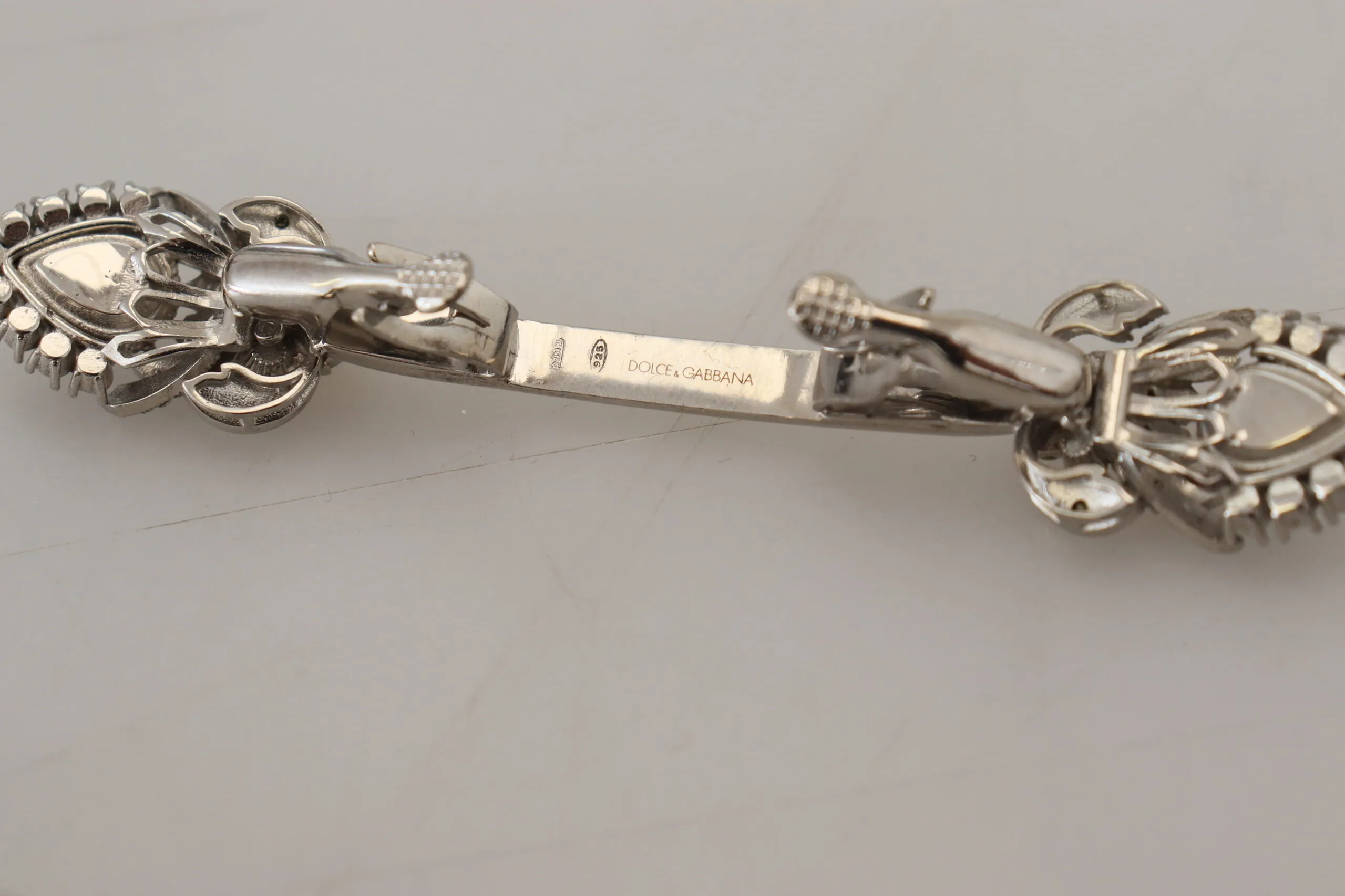 Dolce & Gabbana Men's Elegant Silver Glass Brooch Pin