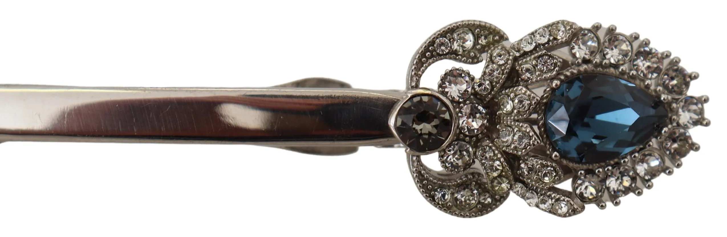 Dolce & Gabbana Men's Elegant Silver Glass Brooch Pin