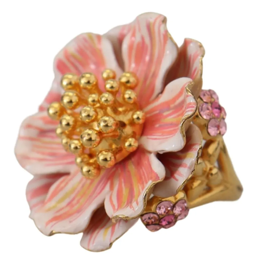 Dolce & Gabbana Women's Elegant Multicolor Crystal Statement Ring