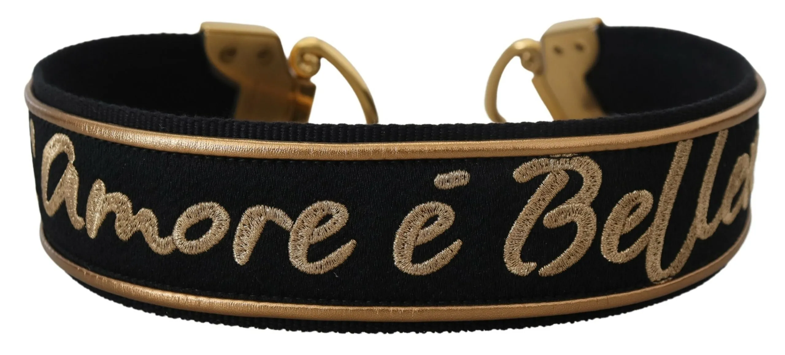 Dolce & Gabbana Women's Elegant Gold Black Shoulder Bag Strap