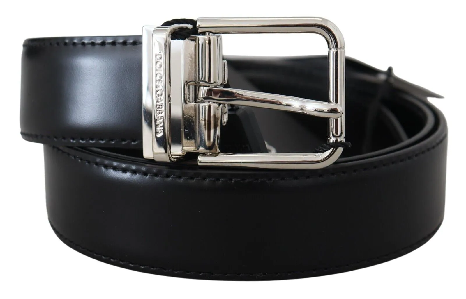 Dolce & Gabbana Men's Elegant Black Calf Leather Belt
