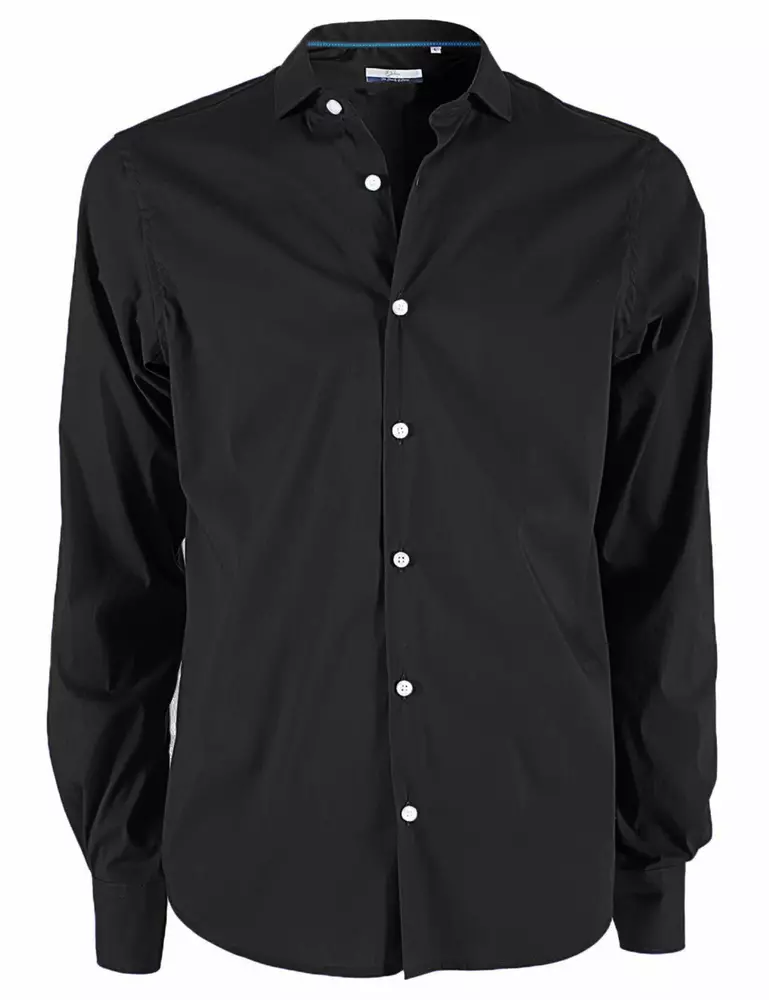 Yes Zee Men's Elegant Black Cotton Blend Men's Shirt