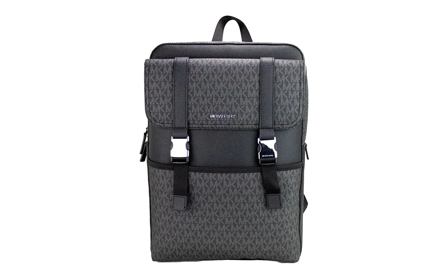 Michael Kors Women's Cooper Large Black Signature PVC Square Sport Backpack Bookbag